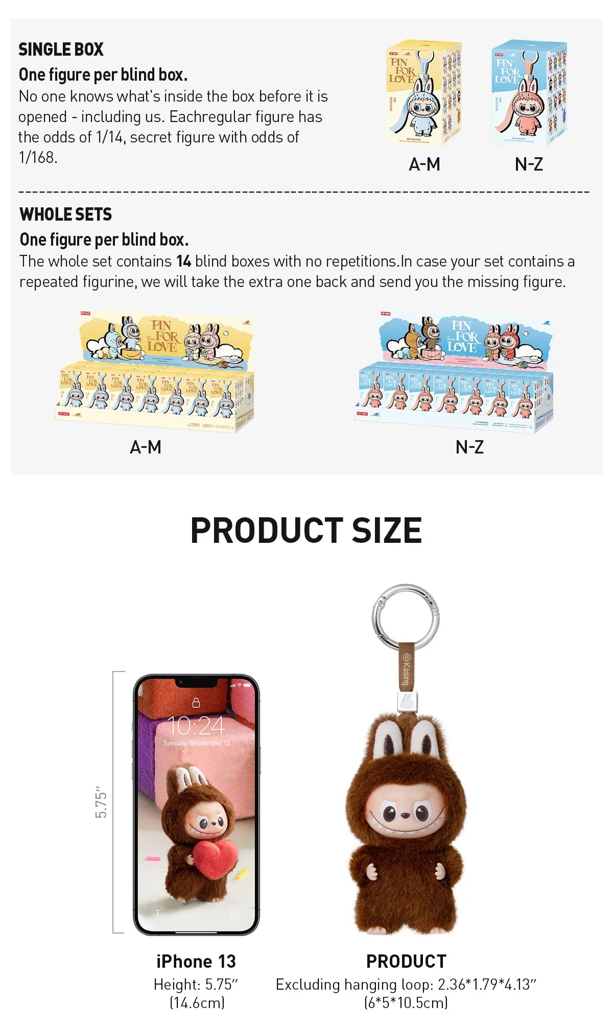 PIN FOR LOVE SERIES - Vinyl Plush Pendant blind box (A-Z)